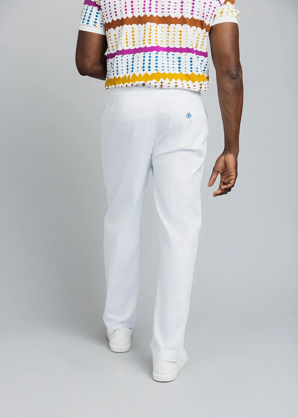 Adil Men's Traditional Dress Pants with Drawstring (White) - Image 6