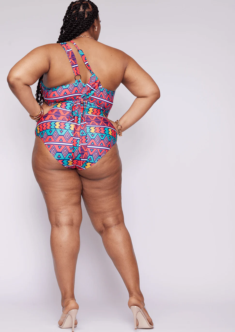 Adowa Women's African Print Swimsuit (Rainbow Tribal) - Clearance - Image 6