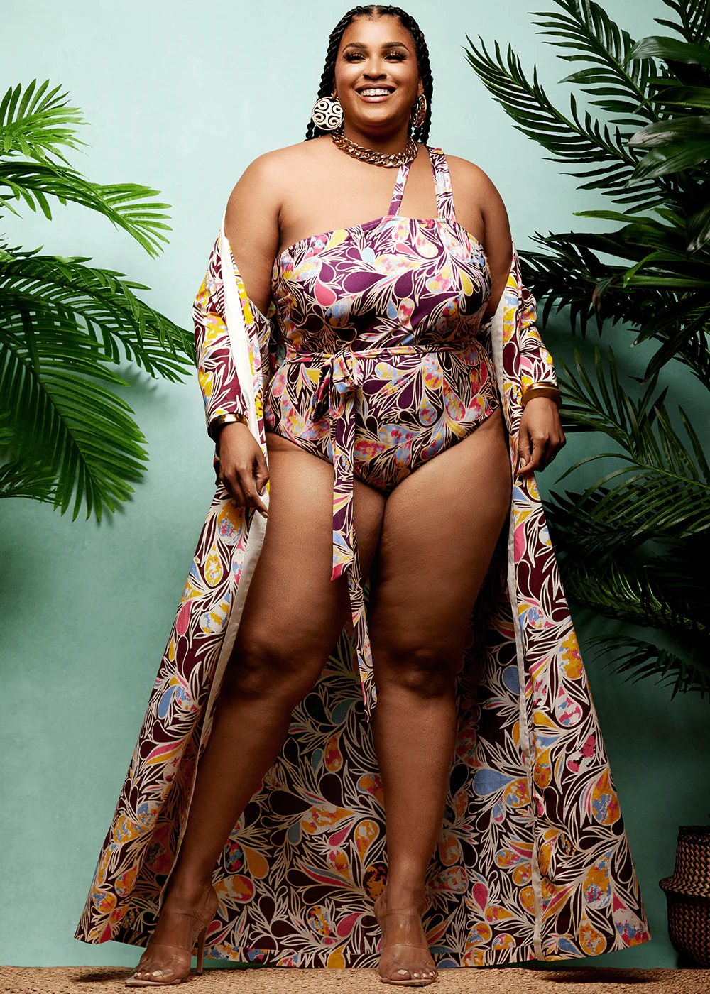 Adowa Women's African Print Swimsuit (Tropical Paisley) - Clearance - Image 9