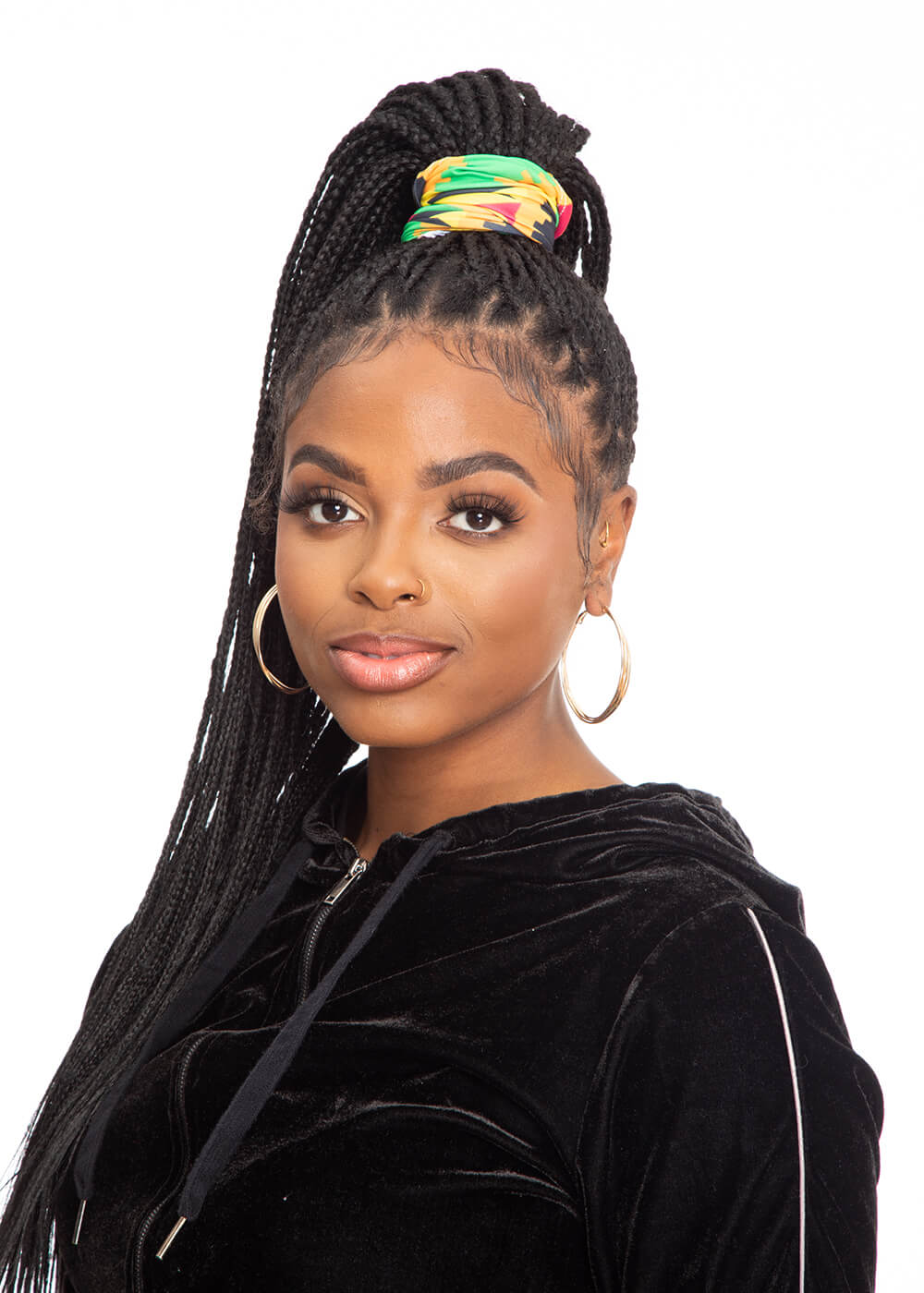 Tikib African Print Tube Face Mask (Gold Maroon Kente) - Image 4