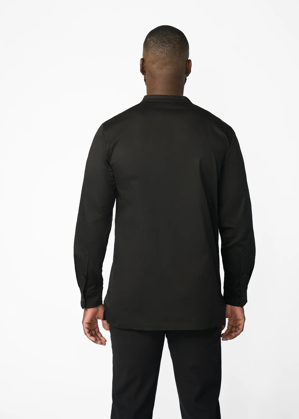 Dubaku Men's Traditional African Embroidery Shirt (Black) - Image 4