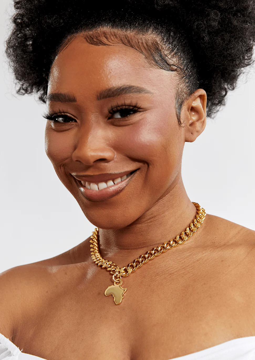 Ide Africa Map Cuban Link Choker (Gold) - Image 3