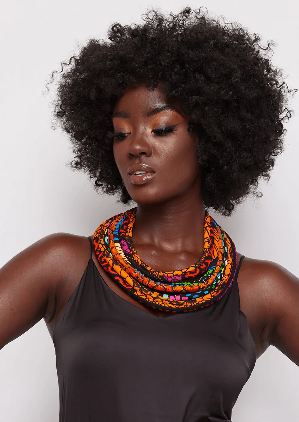 Bisa Women's African Print Layer Necklace (Mixed Tribal Prints) - Image 8