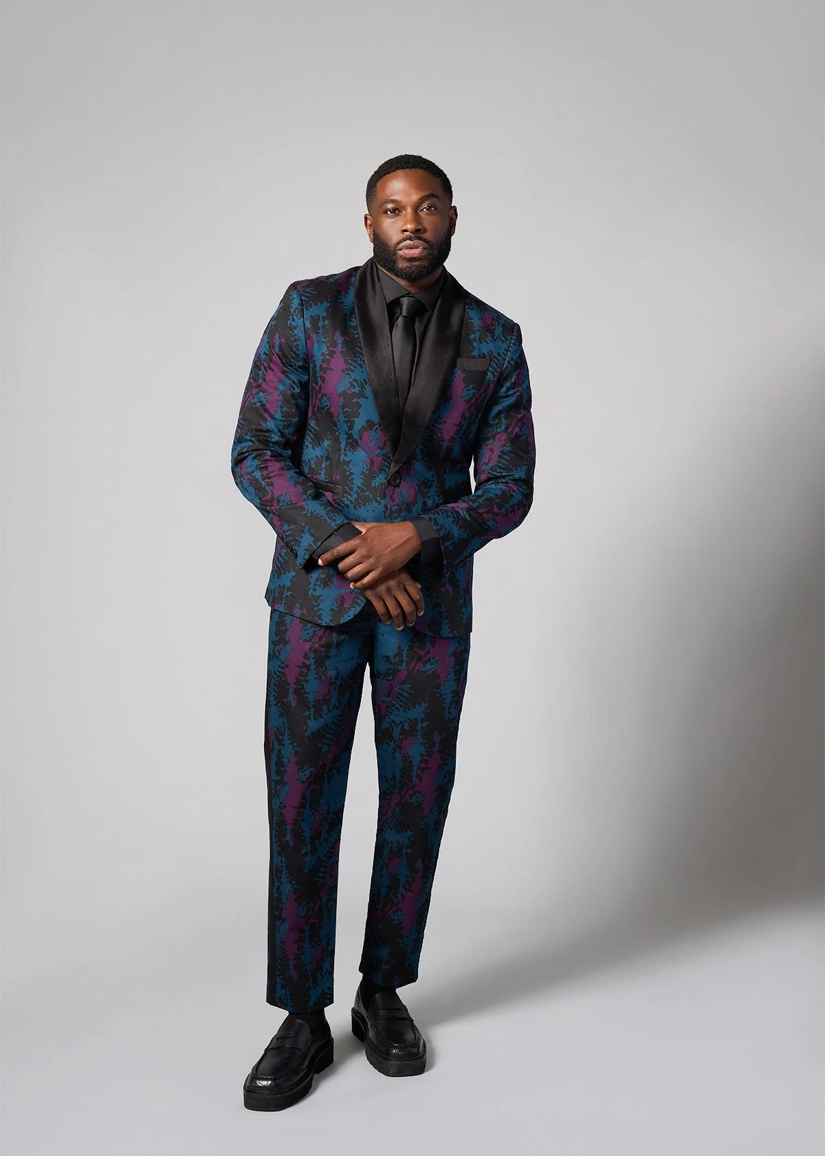 Odion Men's African Print Trousers (Midnight Teal Abstract) - Clearance - Image 7