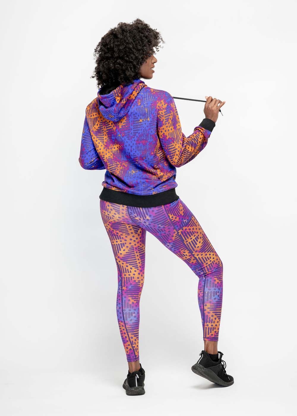Sise Women's African Print Leggings (Violet Adire) - Clearance - Image 7