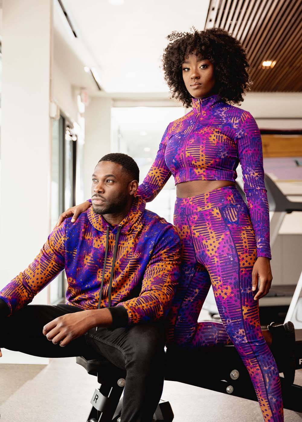 Sise Women's African Print Leggings (Violet Adire) - Clearance - Image 8